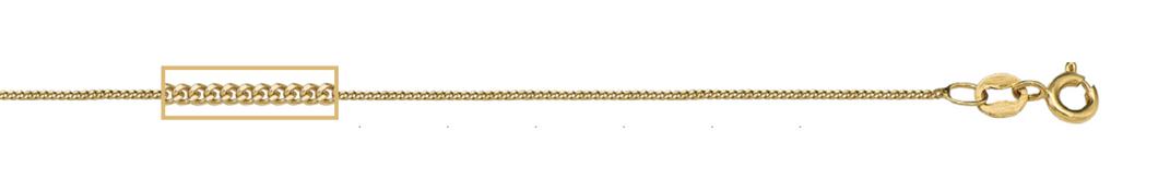 Gold Curb Chain in Yellow or White 1.0mm