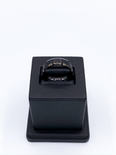 Load image into Gallery viewer, Brush &amp; Beveled Black Ceramic Band
