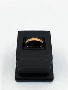 Two-Tone Plated Rose-Gold & Black Ceramic Ring