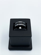 Load image into Gallery viewer, Hammered Finish Black Oxidized Tungsten &amp; Tungsten Ring
