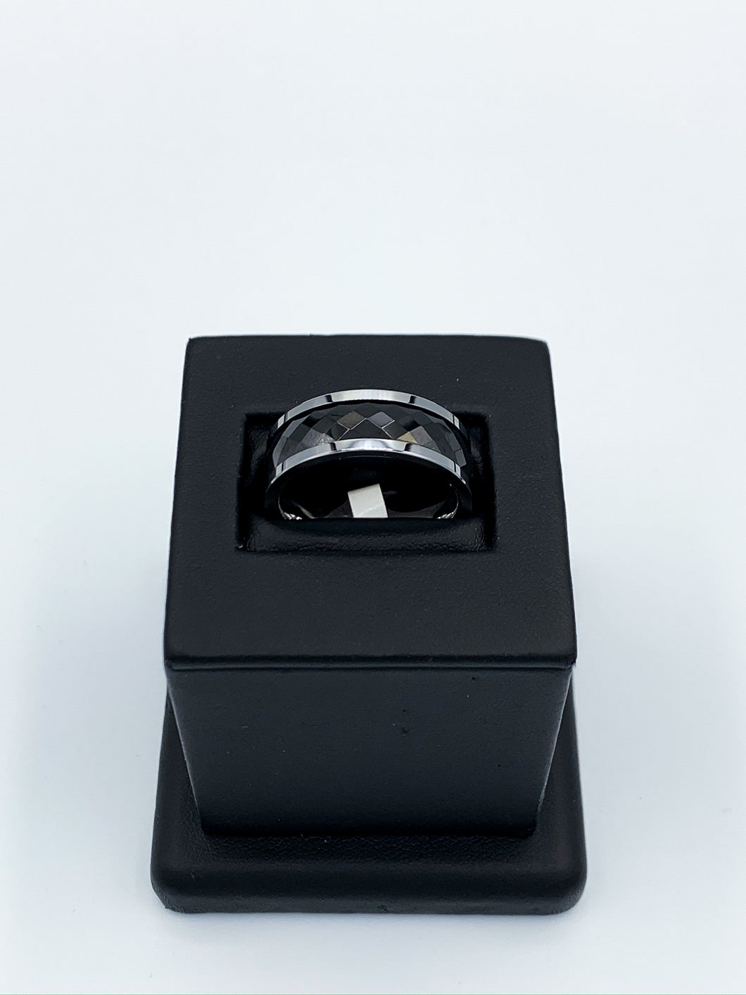 Hammered Finish Black Oxidized Tungsten & Tungsten Ring