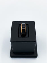 Load image into Gallery viewer, Beveled Black Ceramic &amp; Plated Rose Gold Band
